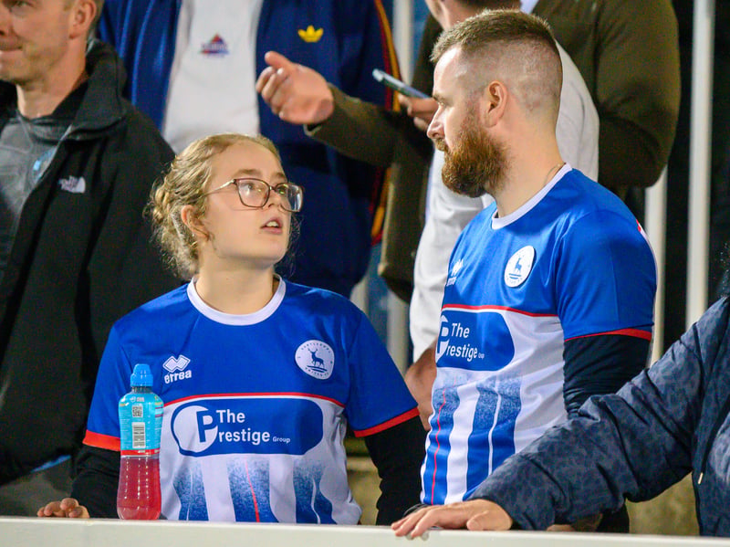 Hartlepool United fans cheer on their side in their home defeat against National League rivals Eastleigh (photo Chris Fryatt)