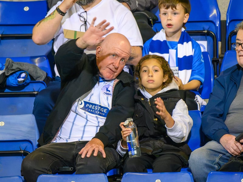 Hartlepool United fans cheer on their side in their home defeat against National League rivals Eastleigh (photo Chris Fryatt)