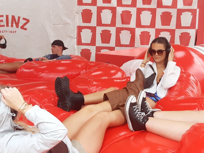 Heinz for a moment of rest at Leeds Festival on Saturday!