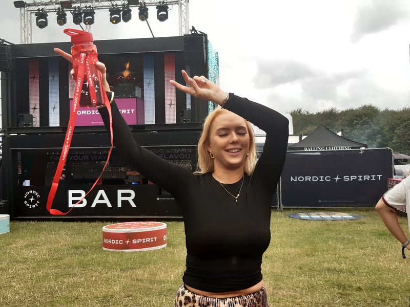 This festivalgoer was certainly getting into the spirit at Leeds Fest on Saturday