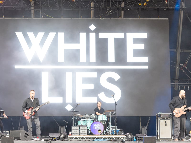 White Lies on Common Stage on Saturday, August 29. 

Pictured: White Lies

Picture: Marcin Jedrysiak