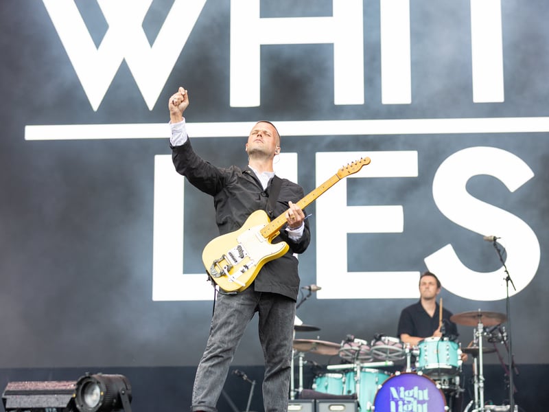 White Lies on Common Stage on Saturday, August 29. 

Pictured: White Lies

Picture: Marcin Jedrysiak