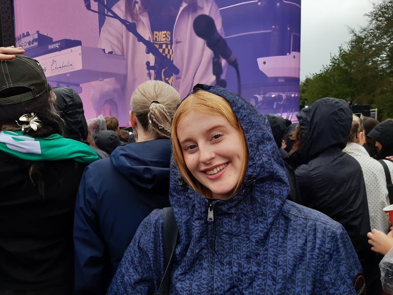 Even the rain couldn't wipe the smiles off the faces of the crowd on Saturday