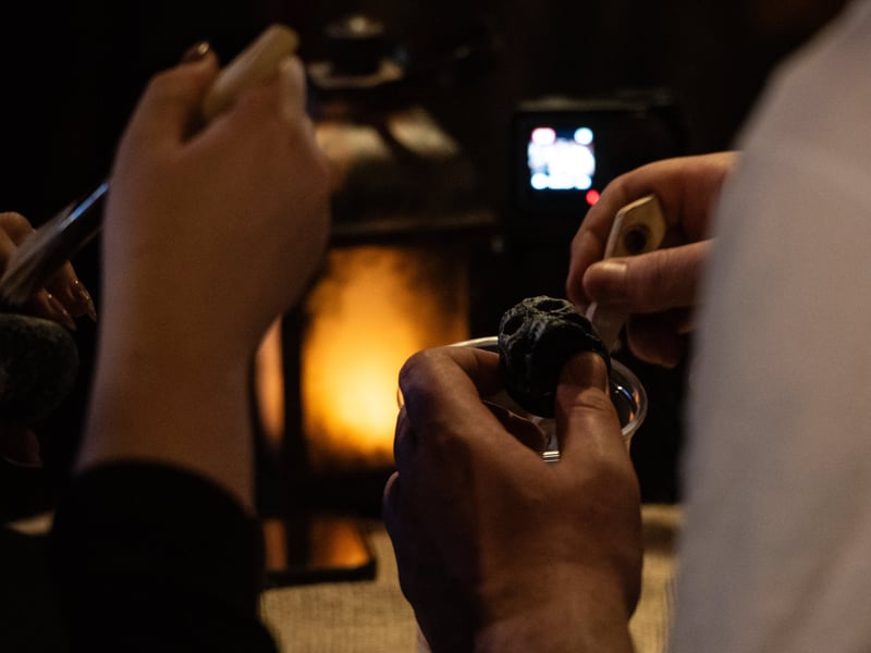 Learning some basic techniques where each participant got to decorate their own mini skull. Content creators from all over the UK were given a rare glimpse into some of the work that goes into preparing for Halloween at Blackpool Pleasure Beach. Photo: Lucinda Herbert