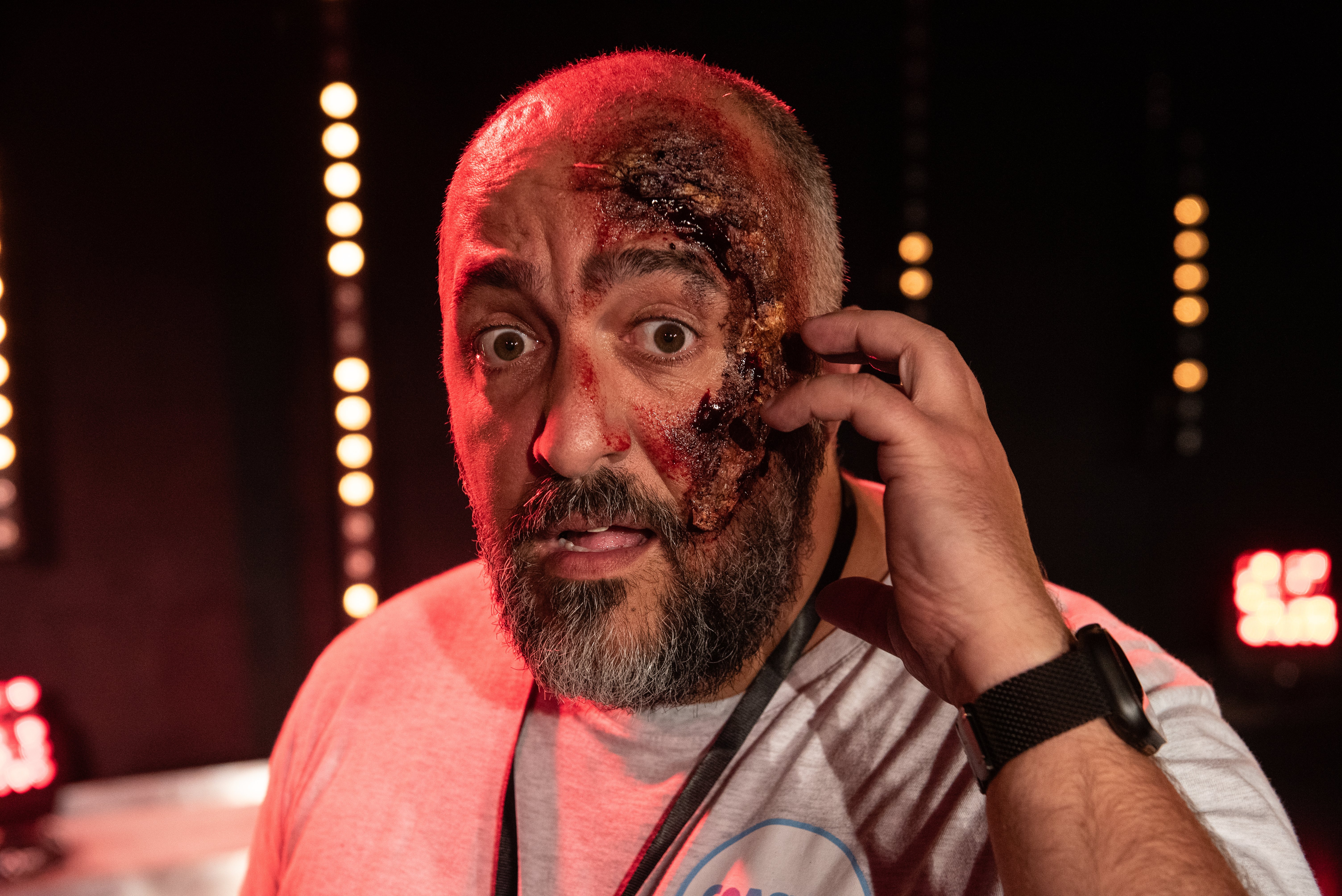 Coaster Dad gets a 'glow up'. Content creators from all over the UK were given a rare glimpse into some of the work that goes into preparing for Halloween at Blackpool Pleasure Beach. Photo: Lucinda Herbert