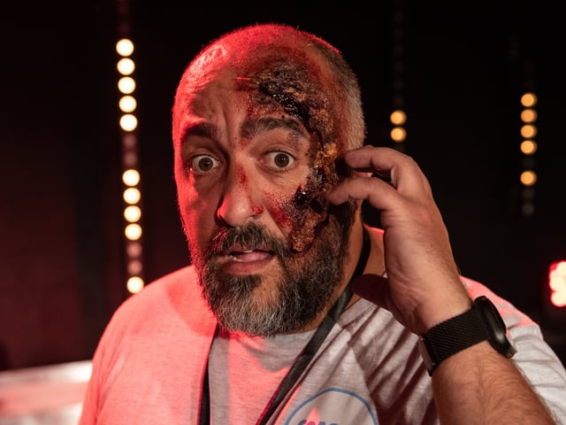Coaster Dad gets a 'glow up'. Content creators from all over the UK were given a rare glimpse into some of the work that goes into preparing for Halloween at Blackpool Pleasure Beach. Photo: Lucinda Herbert