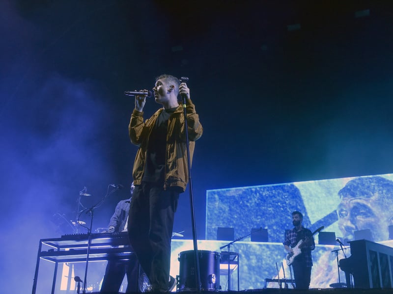Pictured is: Bastille performing on Castle Stage.

Picture: Sarah Standing (290826-6107)