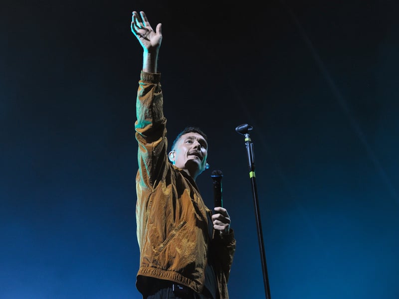 Pictured is: Bastille performing on Castle Stage.

Picture: Sarah Standing (290826-9467)