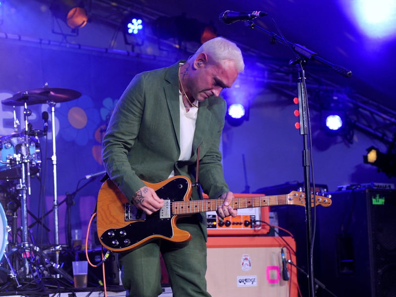 Pictured is: The Ordinary Boys performing on the Under the Trees stage.

Picture: Sarah Standing (290826-9560)