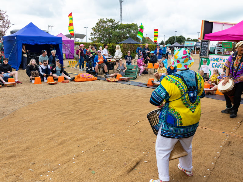 Crowds at Victorious on the final day of the festival.