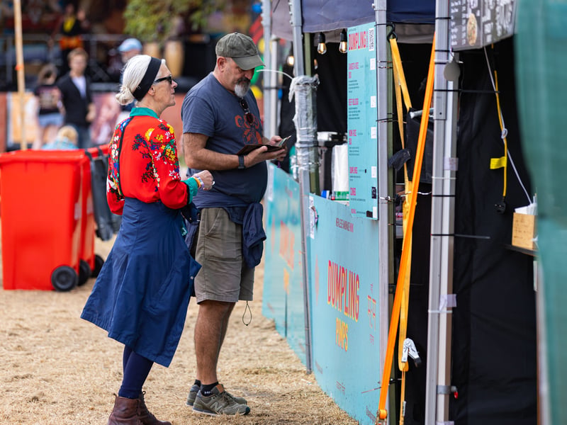 Festival-goers fuelling up for another day of music and dancing