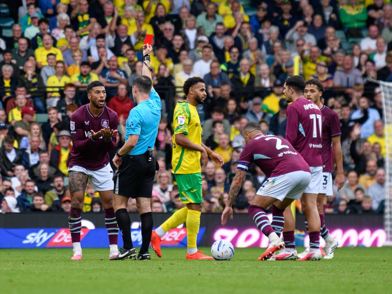 The midfielder sits out this one through suspension after being sent off for two bookable offences against Norwich.