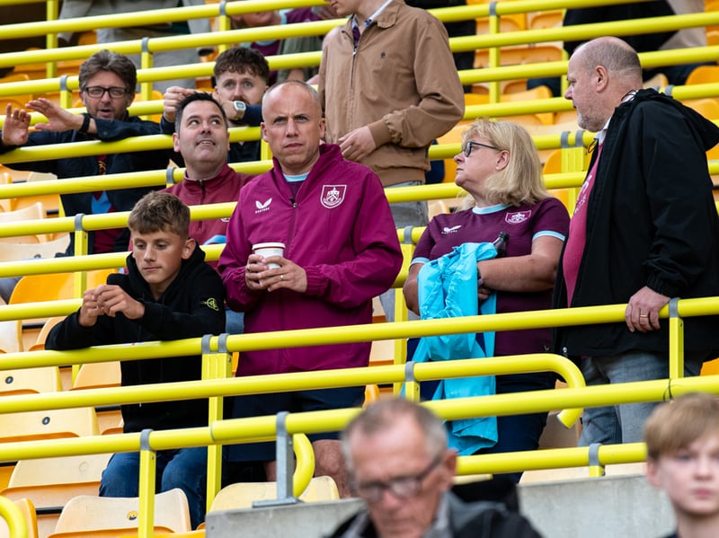 Burnley fans inside Carrow Road for the Championship fixture against Norwich City. Photo: Kelvin Lister-Stuttard