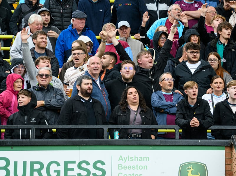 Burnley fans inside Carrow Road for the Championship fixture against Norwich City. Photo: Kelvin Lister-Stuttard