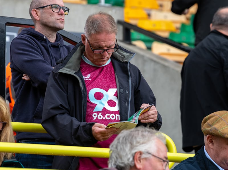 Burnley fans inside Carrow Road for the Championship fixture against Norwich City. Photo: Kelvin Lister-Stuttard