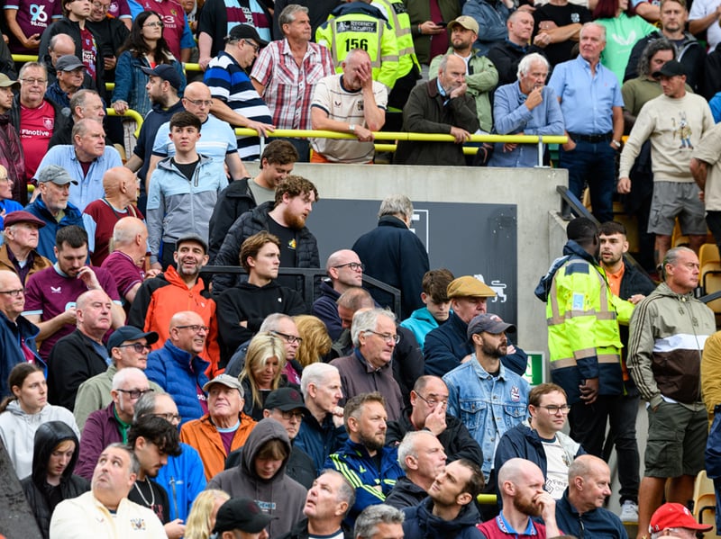 Burnley fans inside Carrow Road for the Championship fixture against Norwich City. Photo: Kelvin Lister-Stuttard