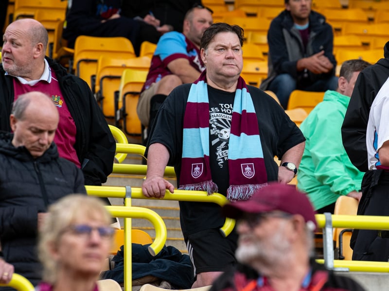 Burnley fans inside Carrow Road for the Championship fixture against Norwich City. Photo: Kelvin Lister-Stuttard