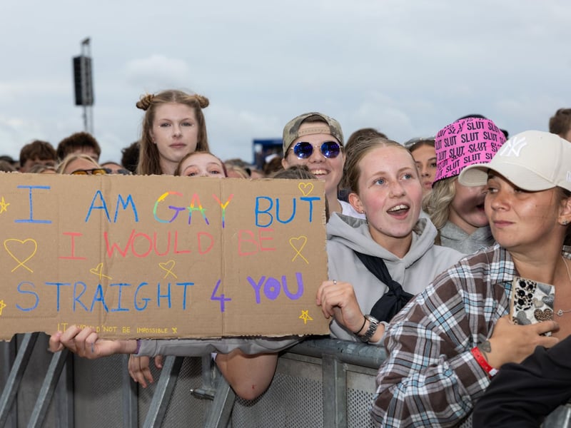 James Arthur fans during his performance.