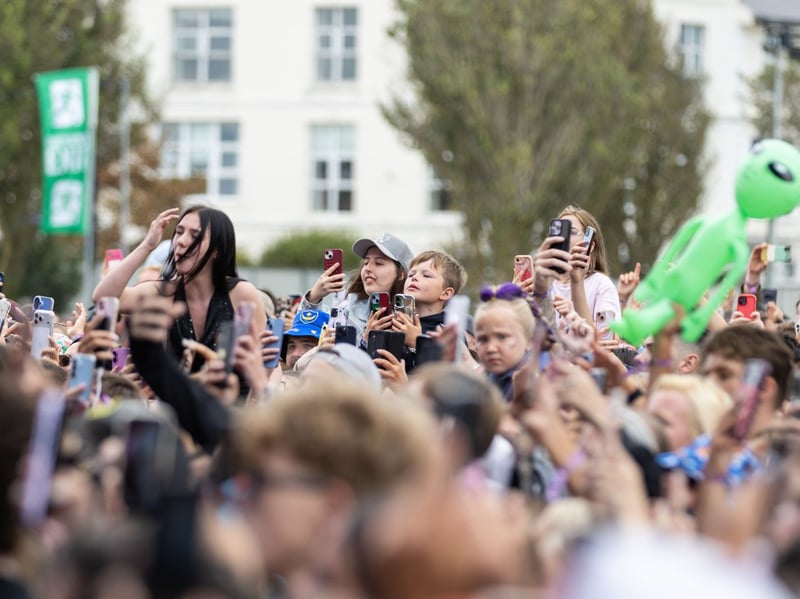 The crowd takes in James Arthur's performance.