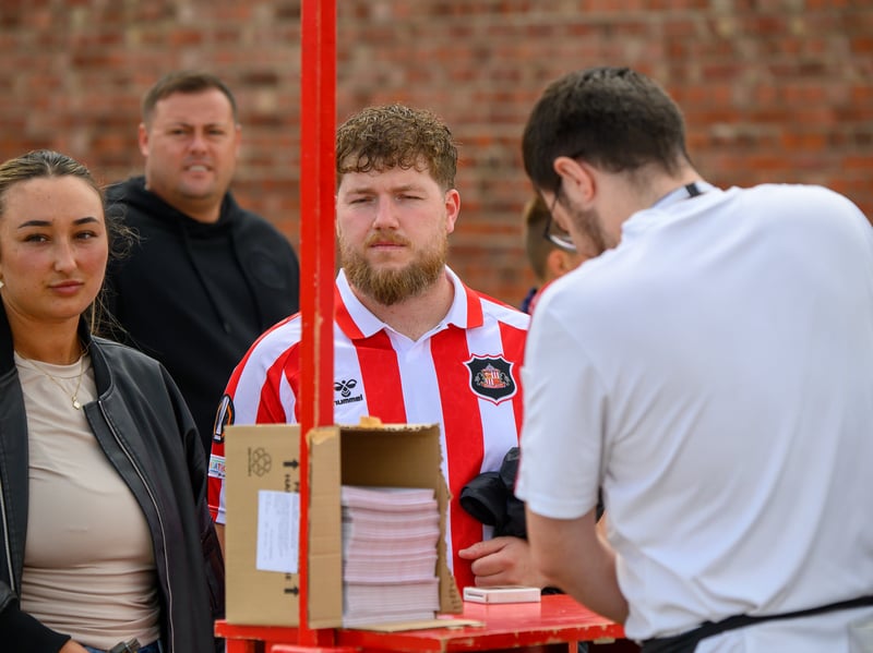 Sunderland fans in action at the Stadium of Light during the game against Fulham in the Premier League. Photo by Chris Fryatt.