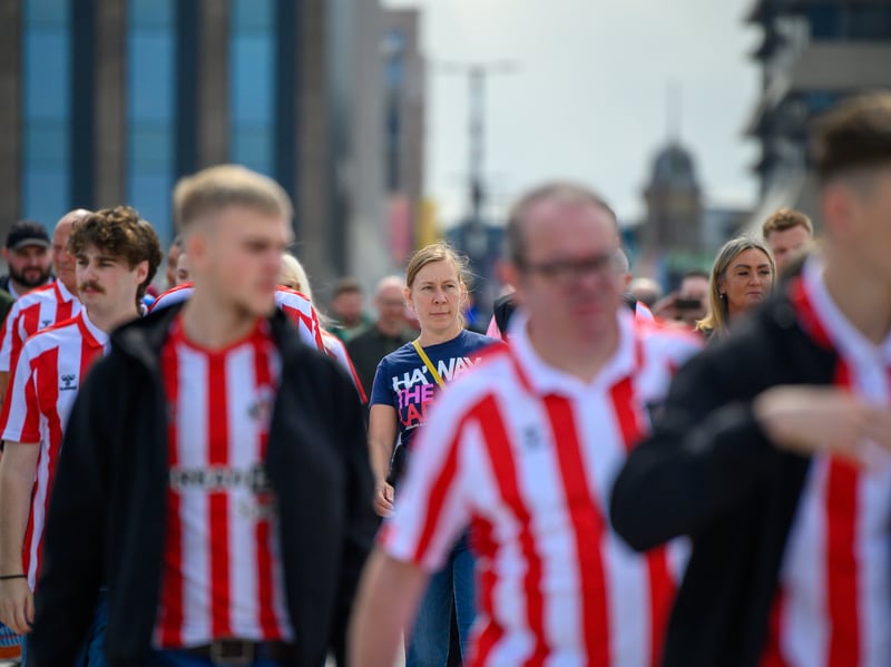 Sunderland fans in action at the Stadium of Light during the game against Fulham in the Premier League. Photo by Chris Fryatt.