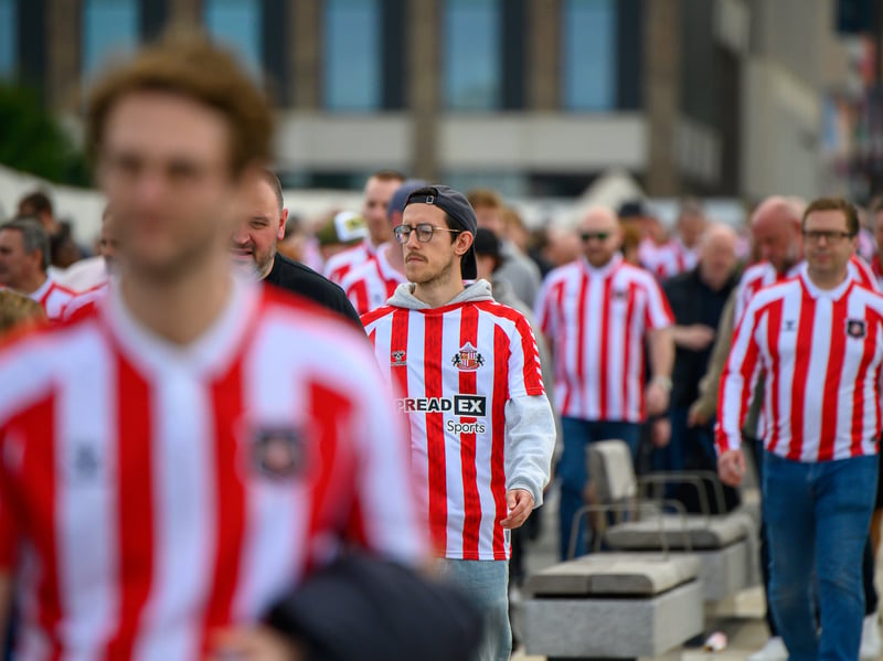Sunderland fans in action at the Stadium of Light during the game against Fulham in the Premier League. Photo by Chris Fryatt.
