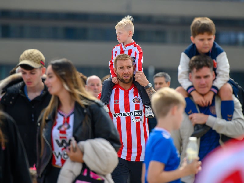Sunderland fans in action at the Stadium of Light during the game against Fulham in the Premier League. Photo by Chris Fryatt.