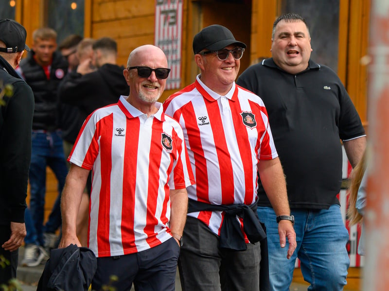 Sunderland fans in action at the Stadium of Light during the game against Fulham in the Premier League. Photo by Chris Fryatt.