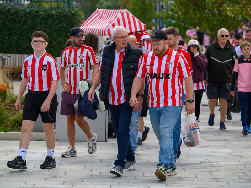 Sunderland fans in action at the Stadium of Light during the game against Fulham in the Premier League. Photo by Chris Fryatt.