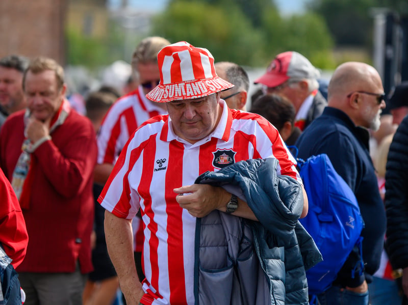 Sunderland fans in action at the Stadium of Light during the game against Fulham in the Premier League. Photo by Chris Fryatt.