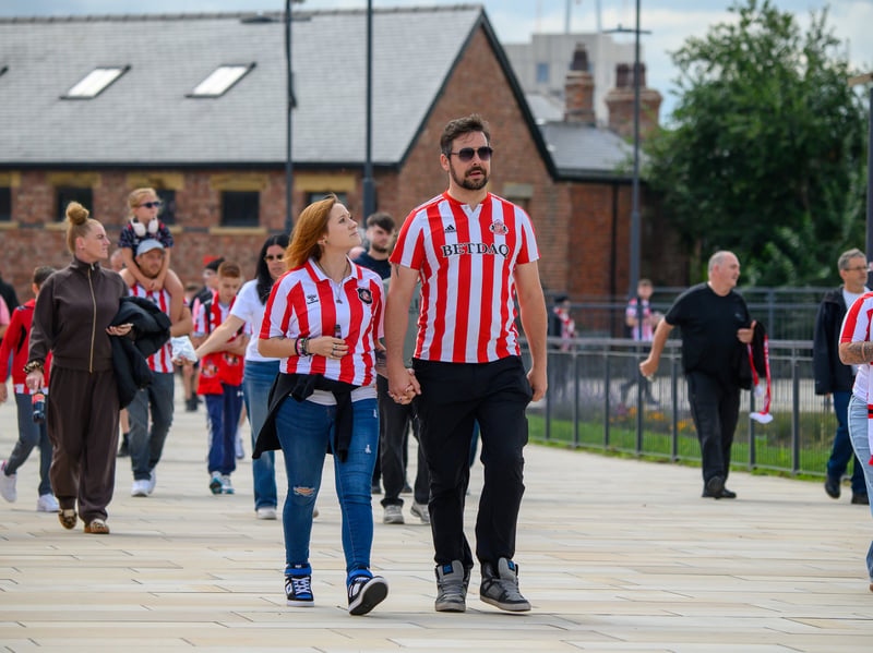 Sunderland fans in action at the Stadium of Light during the game against Fulham in the Premier League. Photo by Chris Fryatt.