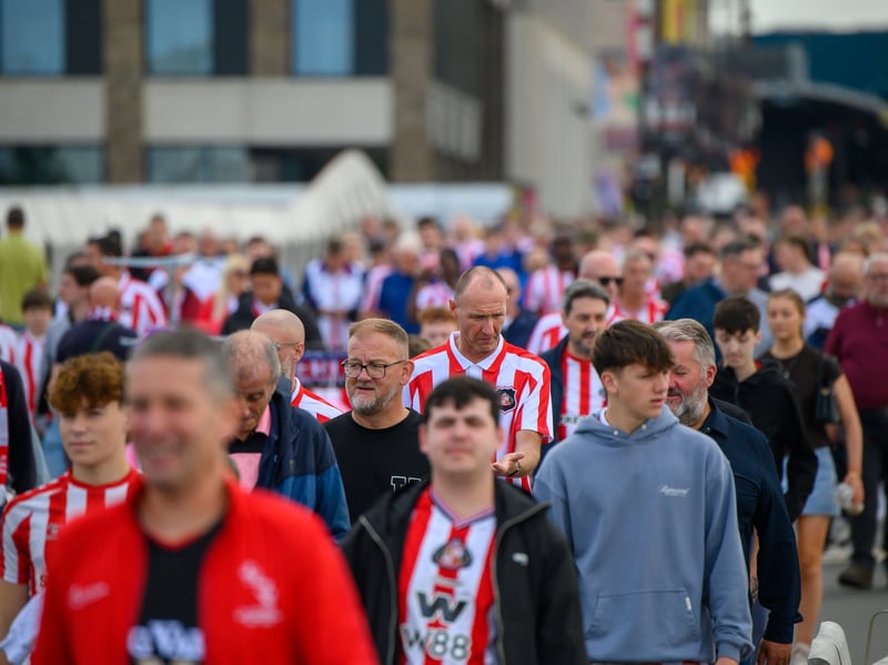 Sunderland fans in action at the Stadium of Light during the game against Fulham in the Premier League. Photo by Chris Fryatt.