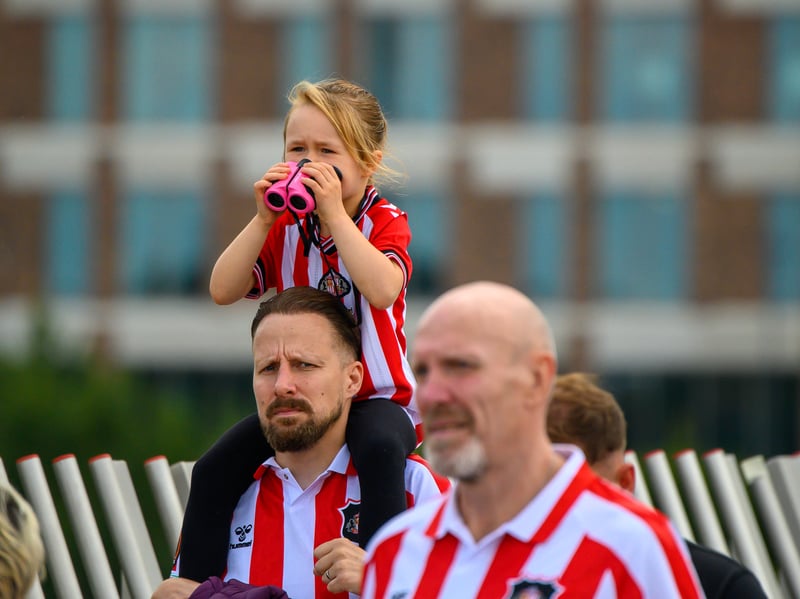 Sunderland fans in action at the Stadium of Light during the game against Fulham in the Premier League. Photo by Chris Fryatt.