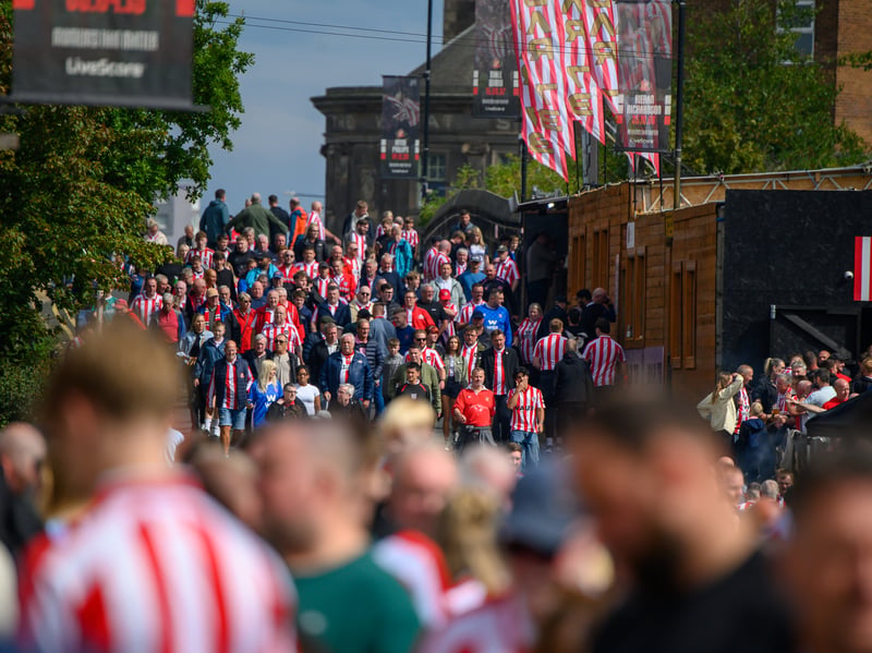 Sunderland fans in action at the Stadium of Light during the game against Fulham in the Premier League. Photo by Chris Fryatt.