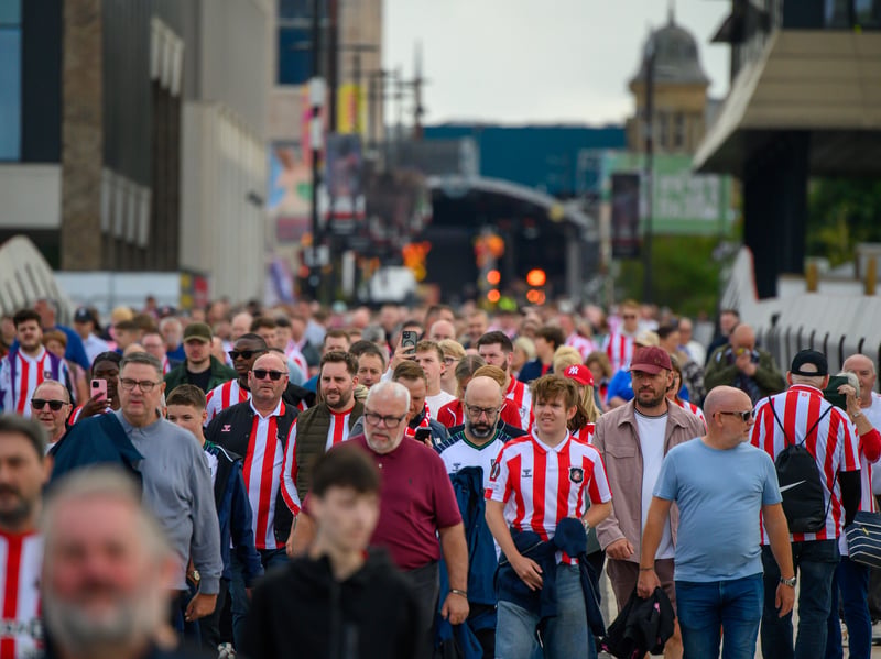 Sunderland fans in action at the Stadium of Light during the game against Fulham in the Premier League. Photo by Chris Fryatt.