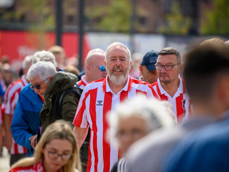 Sunderland fans in action at the Stadium of Light during the game against Fulham in the Premier League. Photo by Chris Fryatt.