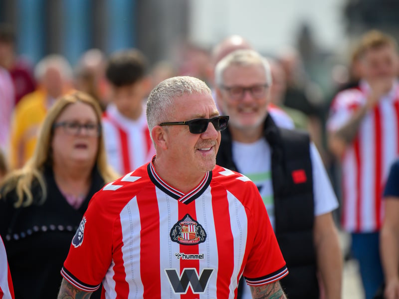 Sunderland fans in action at the Stadium of Light during the game against Fulham in the Premier League. Photo by Chris Fryatt.