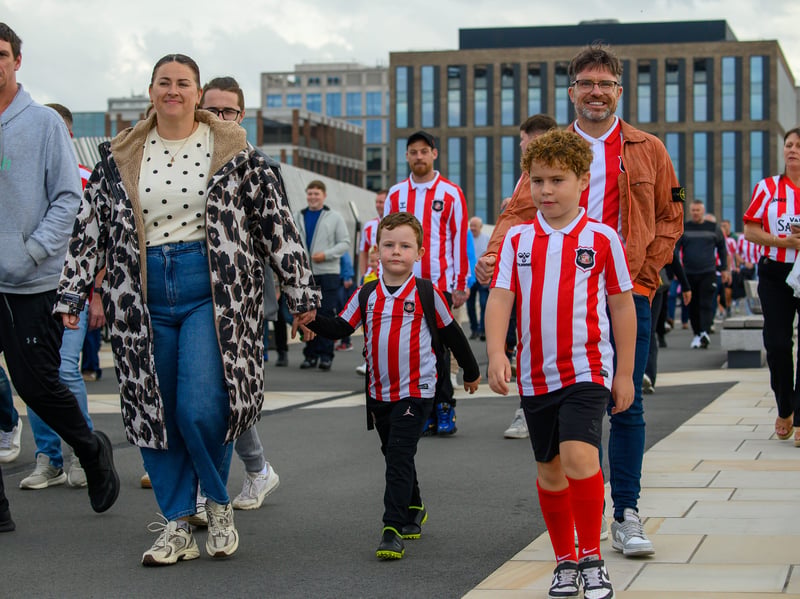 Sunderland fans in action at the Stadium of Light during the game against Fulham in the Premier League. Photo by Chris Fryatt.