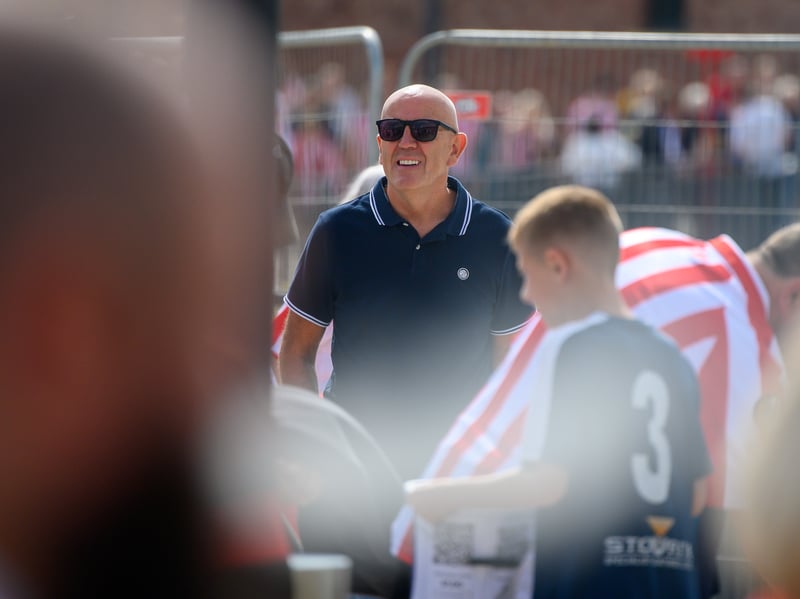 Sunderland fans in action at the Stadium of Light during the game against Fulham in the Premier League. Photo by Chris Fryatt.