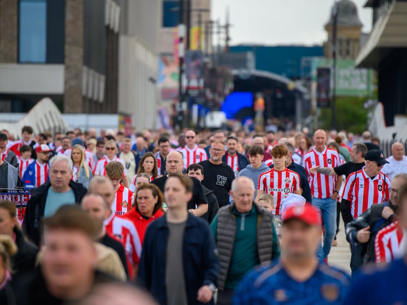 Sunderland fans in action at the Stadium of Light during the game against Fulham in the Premier League. Photo by Chris Fryatt.