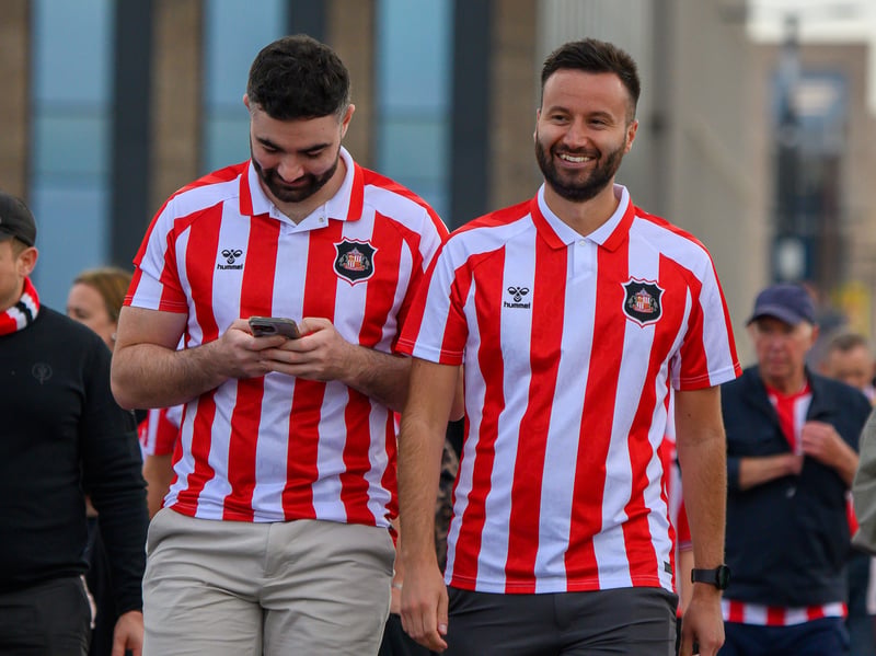 Sunderland fans in action at the Stadium of Light during the game against Fulham in the Premier League. Photo by Chris Fryatt.