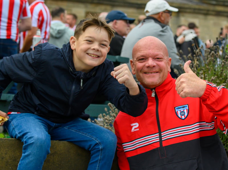 Sunderland fans in action at the Stadium of Light during the game against Fulham in the Premier League. Photo by Chris Fryatt.