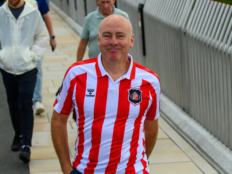 Sunderland fans in action at the Stadium of Light during the game against Fulham in the Premier League. Photo by Chris Fryatt.