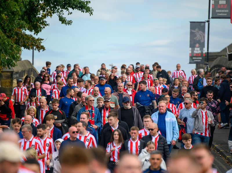 Sunderland fans in action at the Stadium of Light during the game against Fulham in the Premier League. Photo by Chris Fryatt.