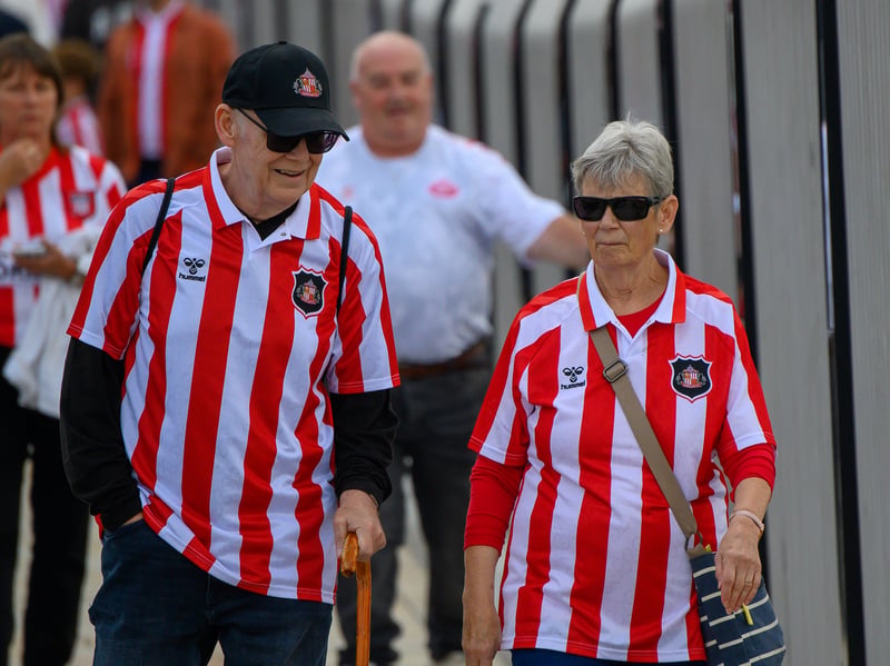 Sunderland fans in action at the Stadium of Light during the game against Fulham in the Premier League. Photo by Chris Fryatt.