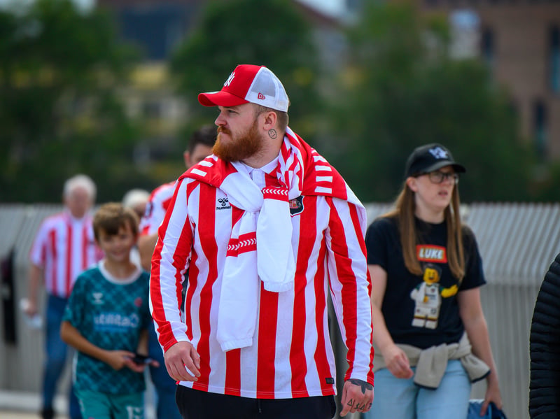 Sunderland fans in action at the Stadium of Light during the game against Fulham in the Premier League. Photo by Chris Fryatt.