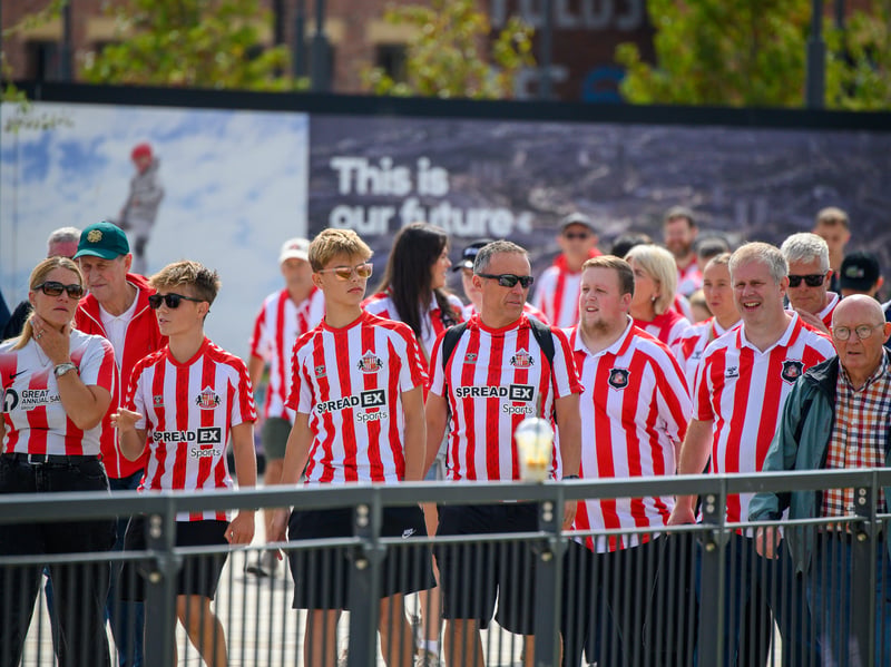 Sunderland fans in action at the Stadium of Light during the game against Fulham in the Premier League. Photo by Chris Fryatt.