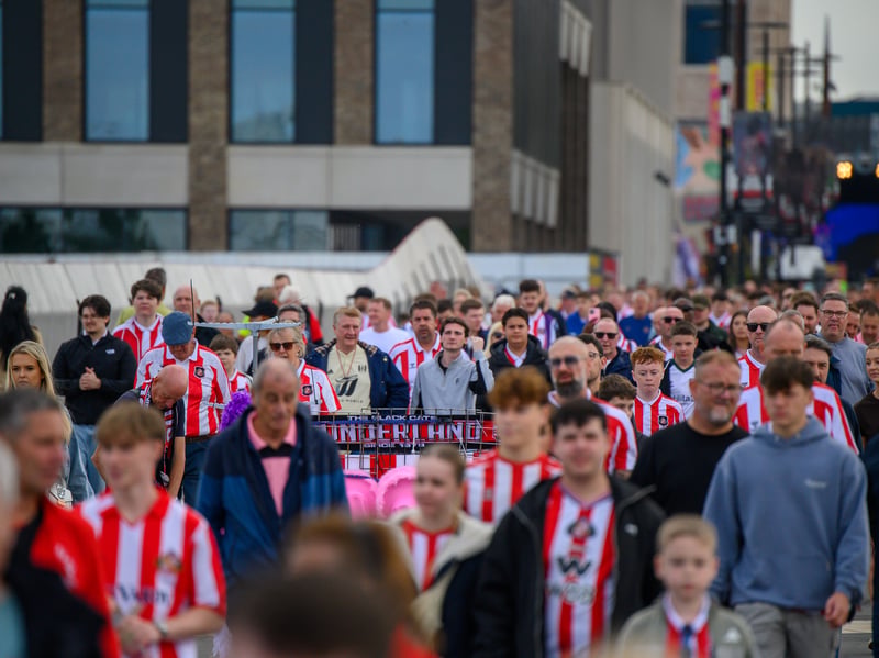 Sunderland fans in action at the Stadium of Light during the game against Fulham in the Premier League. Photo by Chris Fryatt.