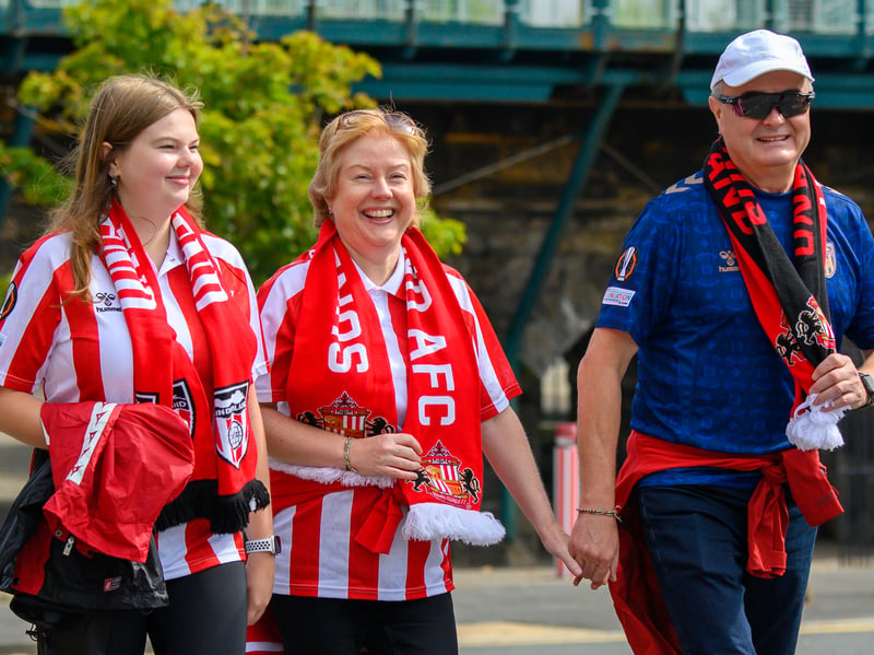 Sunderland fans in action at the Stadium of Light during the game against Fulham in the Premier League. Photo by Chris Fryatt.
