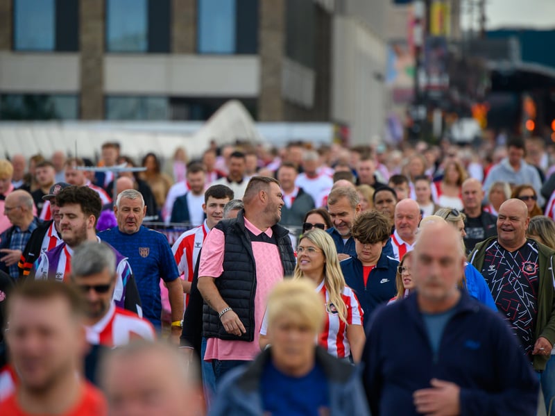 Sunderland fans in action at the Stadium of Light during the game against Fulham in the Premier League. Photo by Chris Fryatt.
